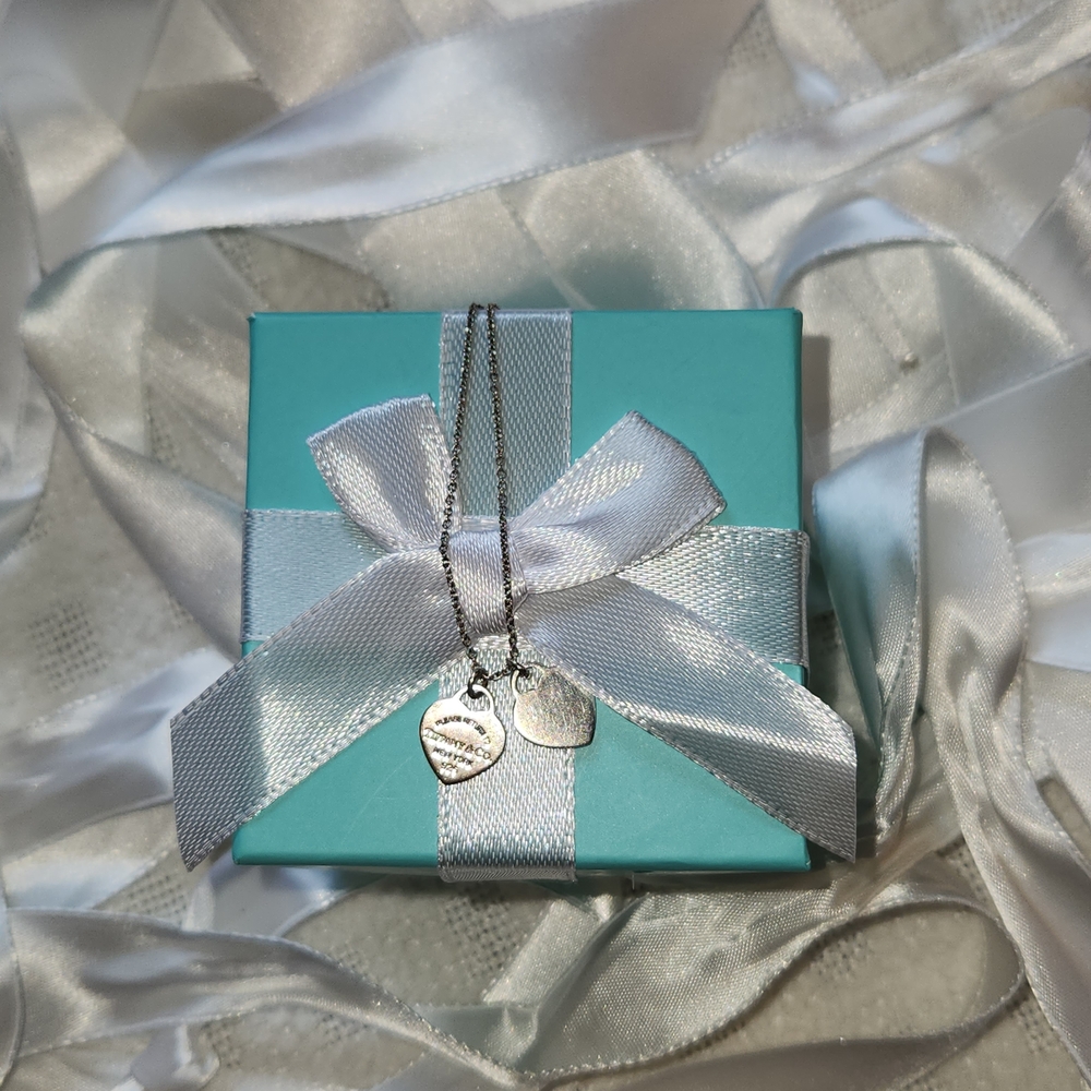 Tiffany & Co. Silver Double Heart Necklace